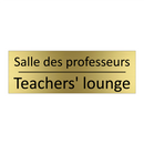 Salle des professeurs - Teachers' lounge