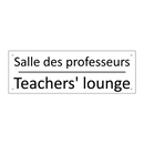 Salle des professeurs - Teachers' lounge