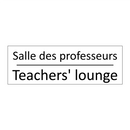 Salle des professeurs - Teachers' lounge