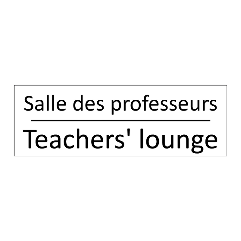 Salle des professeurs - Teachers' lounge