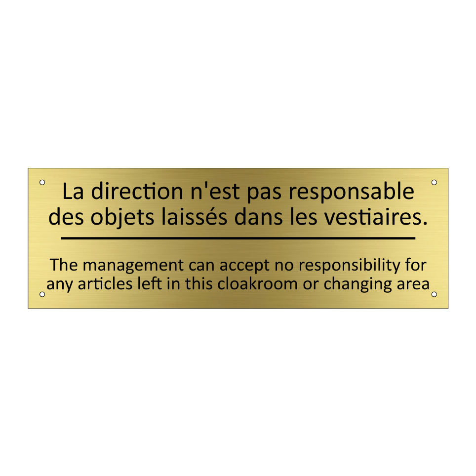 La direction n'est pas responsable  /.../ - The management can accept no responsibility  /.../
