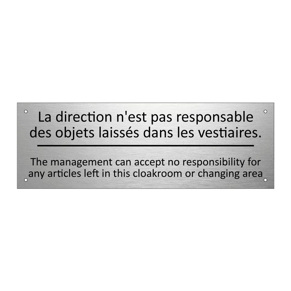 La direction n'est pas responsable  /.../ - The management can accept no responsibility  /.../