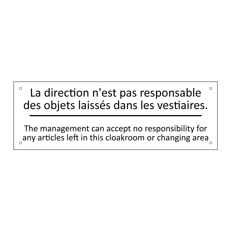 La direction n'est pas responsable  /.../ - The management can accept no responsibility  /.../