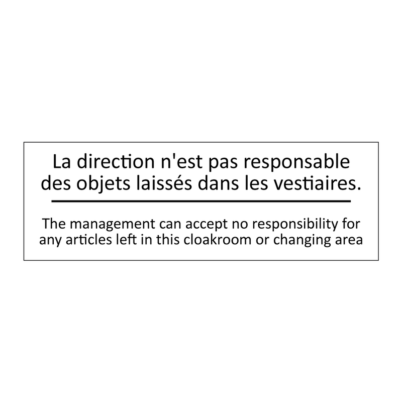 La direction n'est pas responsable  /.../ - The management can accept no responsibility  /.../