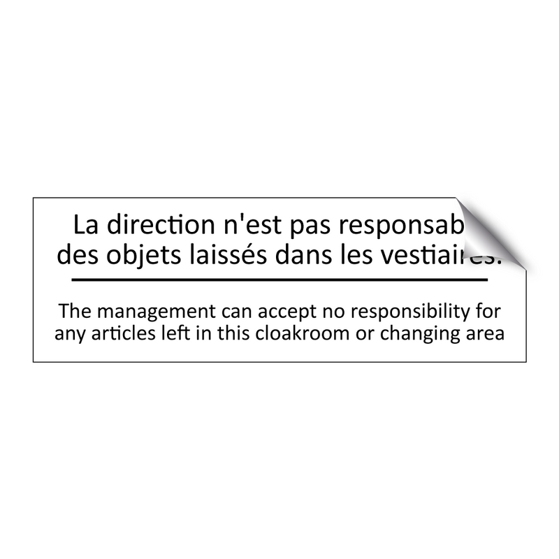La direction n'est pas responsable  /.../ - The management can accept no responsibility  /.../