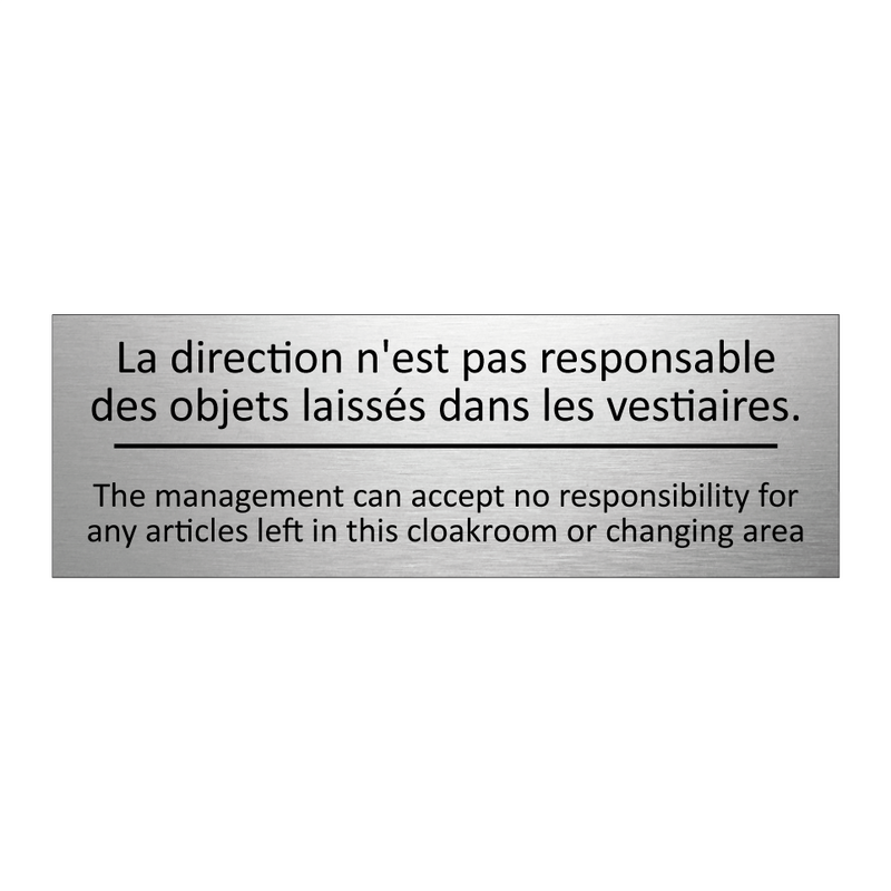La direction n'est pas responsable  /.../ - The management can accept no responsibility  /.../