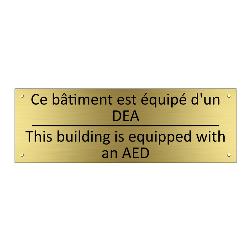 Ce bâtiment est équipé d'un DEA /.../ - This building is equipped with  /.../