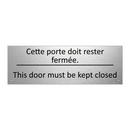 Cette porte doit rester fermée. /.../ - This door must be kept closed