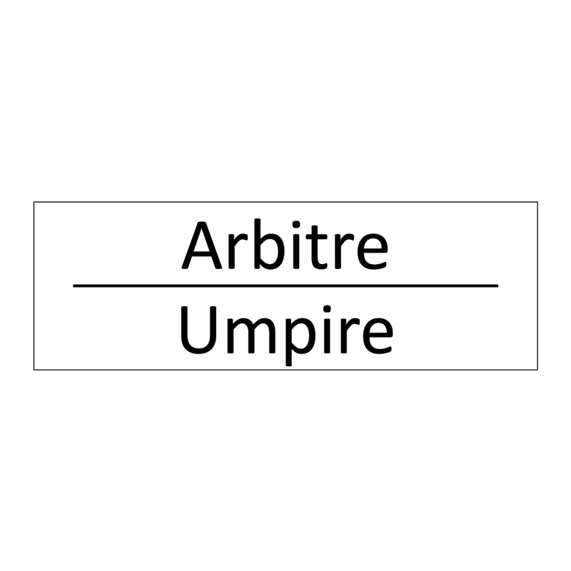 Arbitre - Umpire