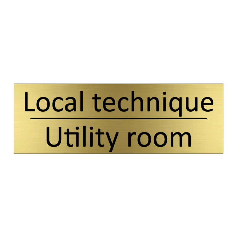 Local technique - Utility room