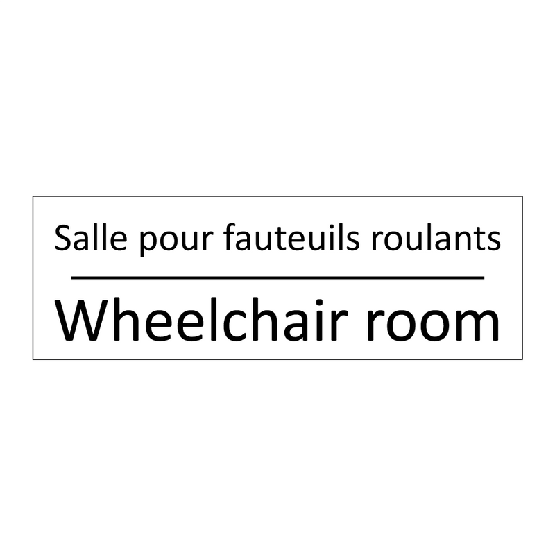 Salle pour fauteuils roulants - Wheelchair room