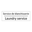 Service de blanchisserie - Laundry service