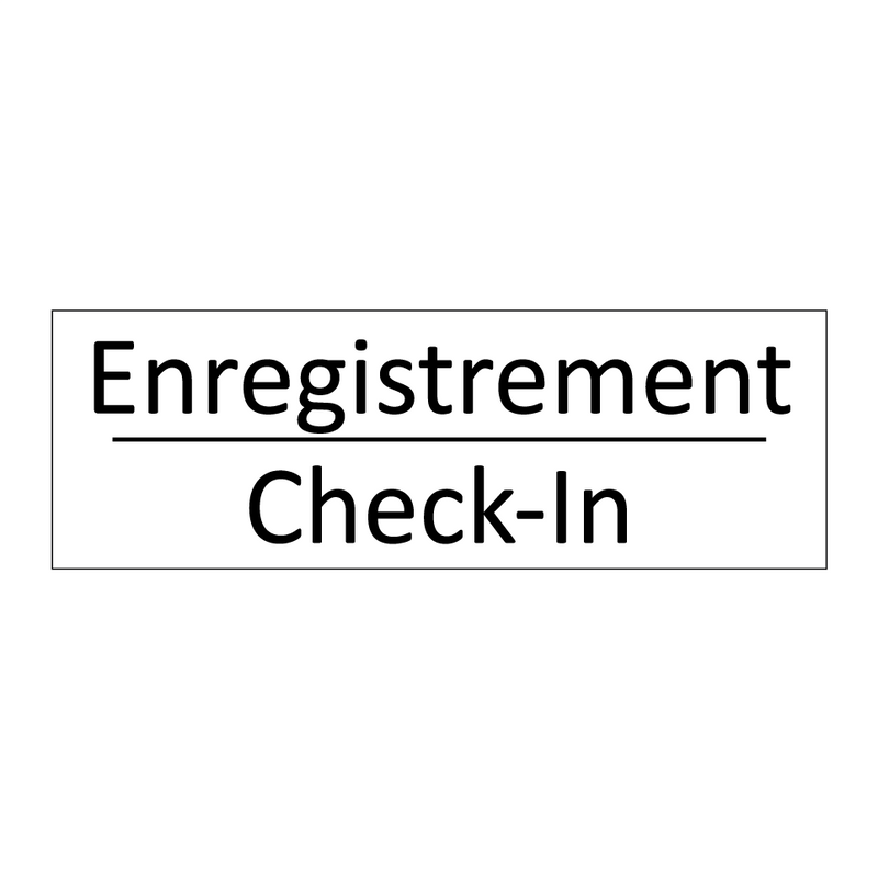 Enregistrement - Check-In