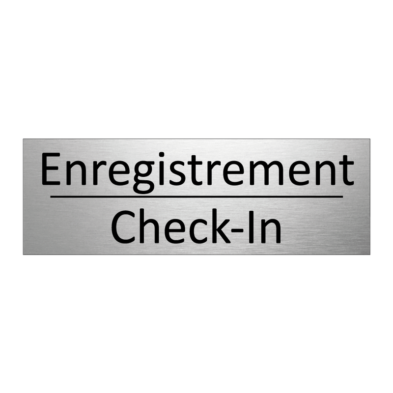 Enregistrement - Check-In
