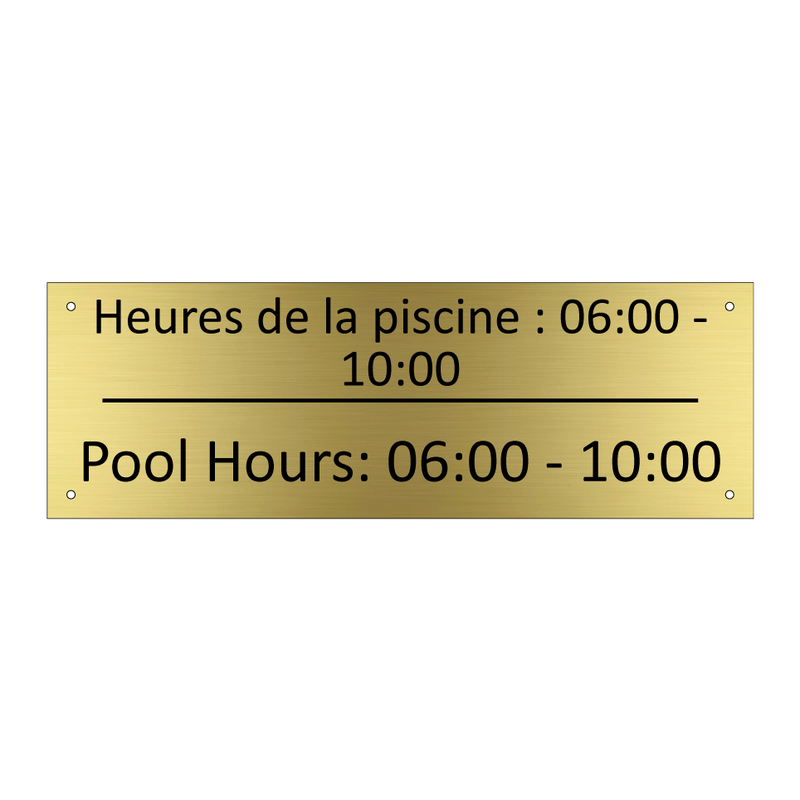 Heures de la piscine : 06:00 -  /.../ - Pool Hours: 06:00 - 10:00