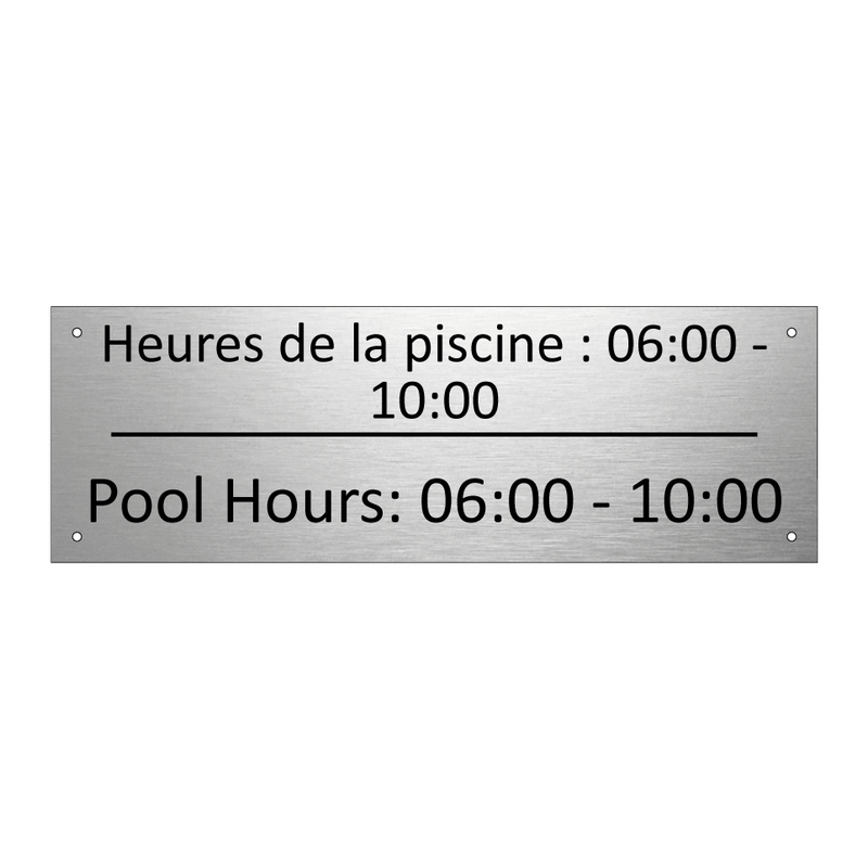 Heures de la piscine : 06:00 -  /.../ - Pool Hours: 06:00 - 10:00