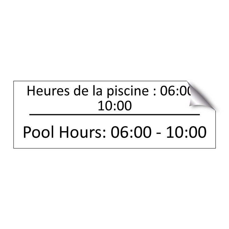 Heures de la piscine : 06:00 -  /.../ - Pool Hours: 06:00 - 10:00