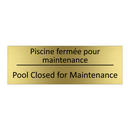 Piscine fermée pour maintenance /.../ - Pool Closed for Maintenance