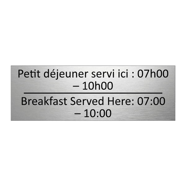 Petit déjeuner servi ici : 07h00  /.../ - Breakfast Served Here: 07:00 –  /.../