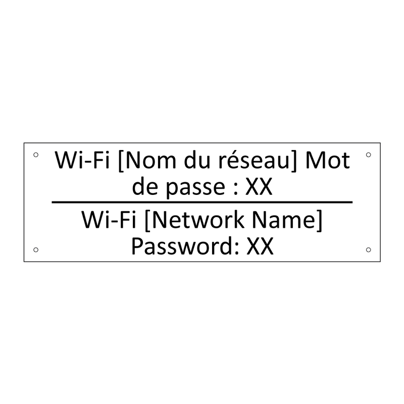Wi-Fi [Nom du réseau] Mot de passe  /.../ - Wi-Fi [Network Name] Password:  /.../