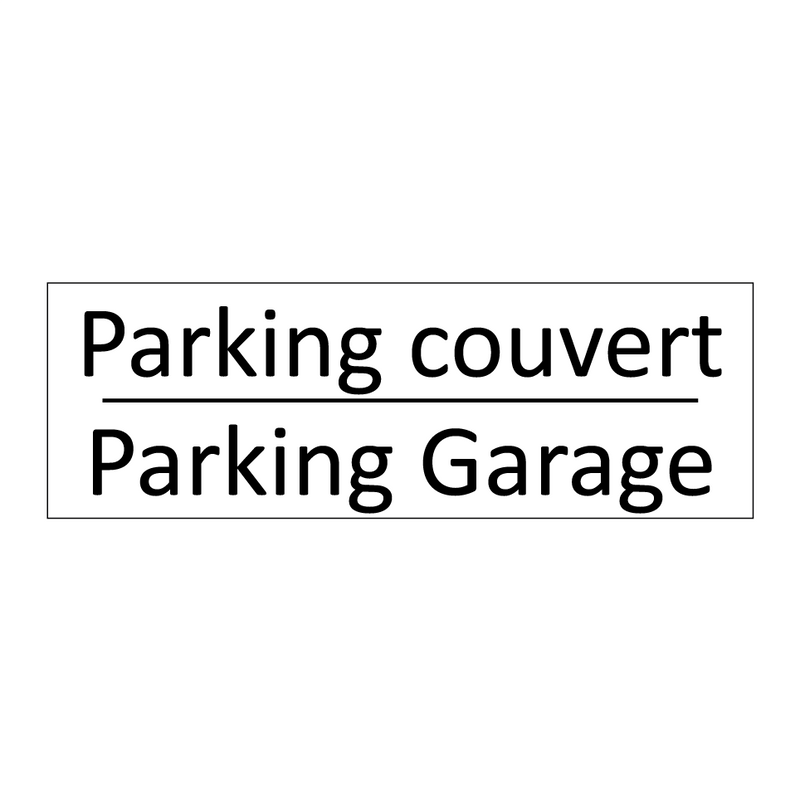 Parking couvert - Parking Garage