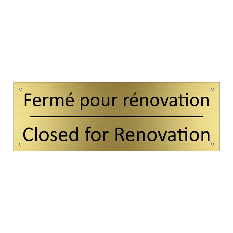 Fermé pour rénovation - Closed for Renovation