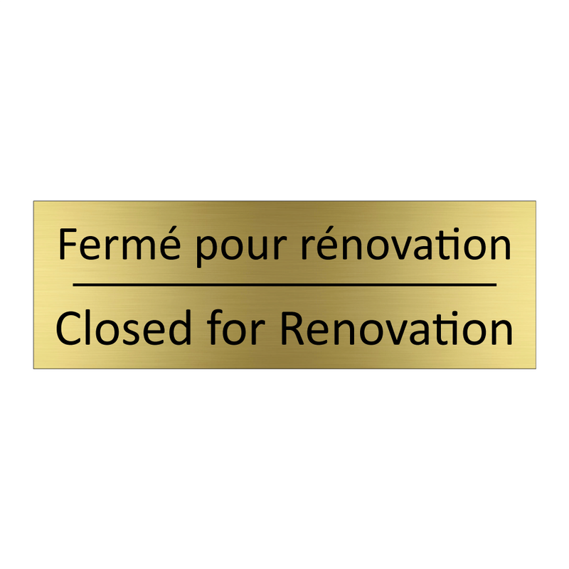 Fermé pour rénovation - Closed for Renovation