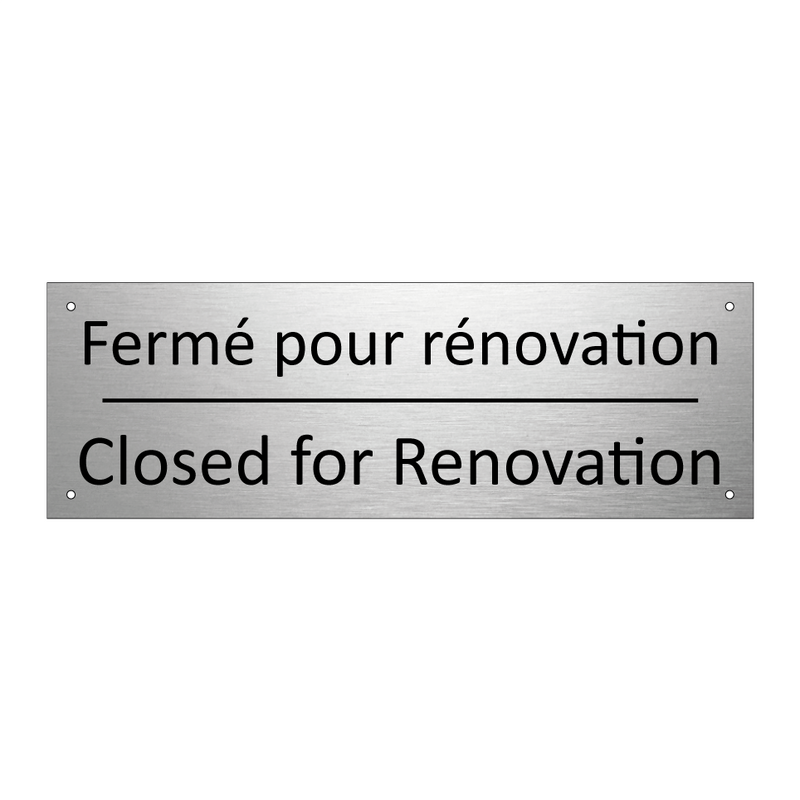 Fermé pour rénovation - Closed for Renovation