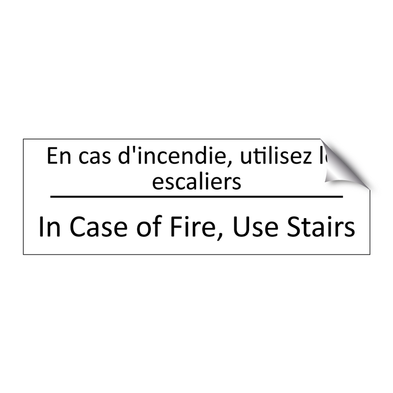 En cas d'incendie, utilisez les  /.../ - In Case of Fire, Use Stairs
