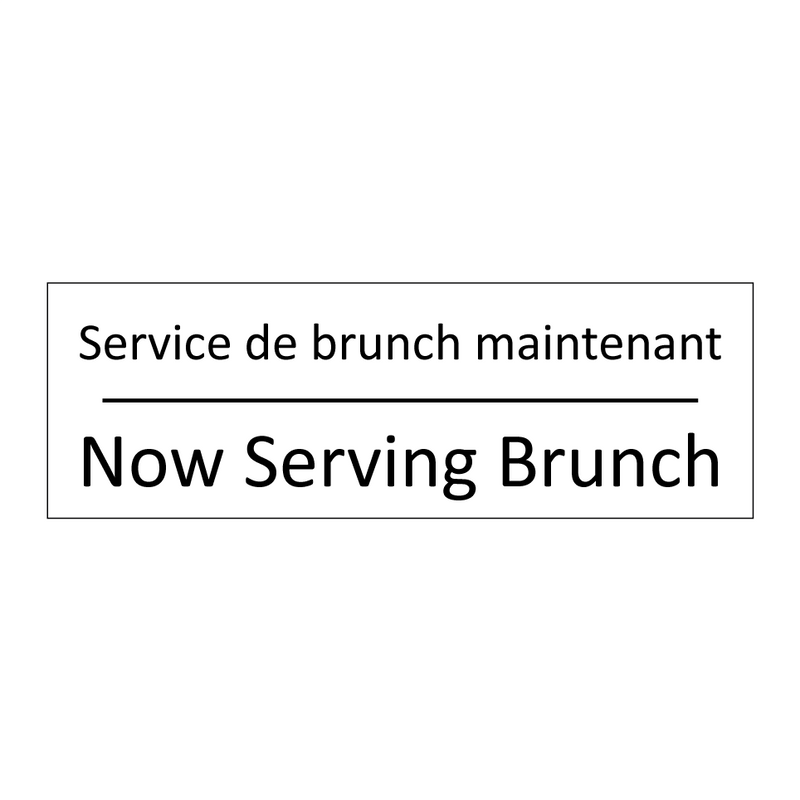 Service de brunch maintenant - Now Serving Brunch