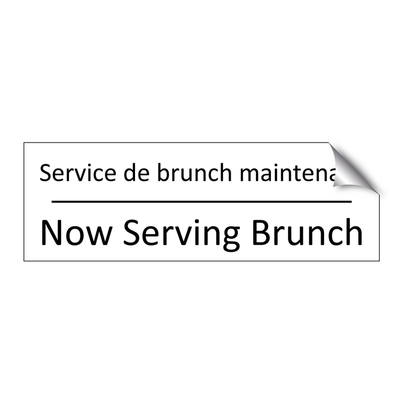 Service de brunch maintenant - Now Serving Brunch