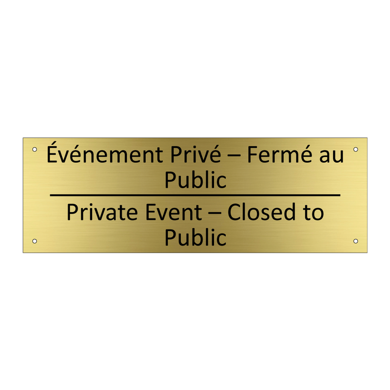 Événement Privé – Fermé au Public /.../ - Private Event – Closed to Public /.../