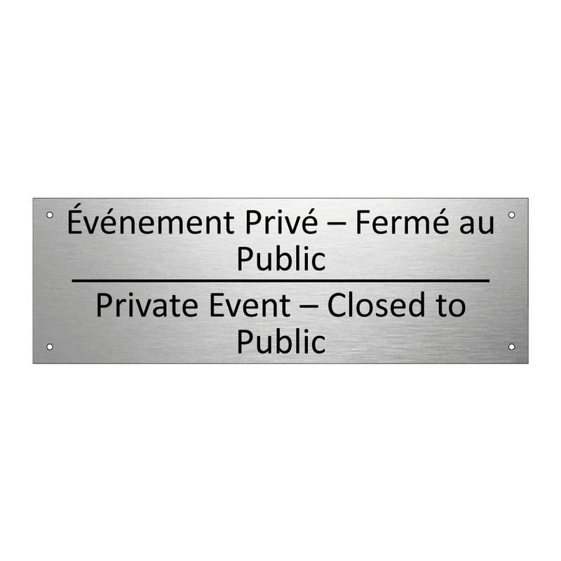 Événement Privé – Fermé au Public /.../ - Private Event – Closed to Public /.../