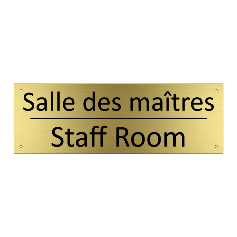 Salle des maîtres - Staff Room
