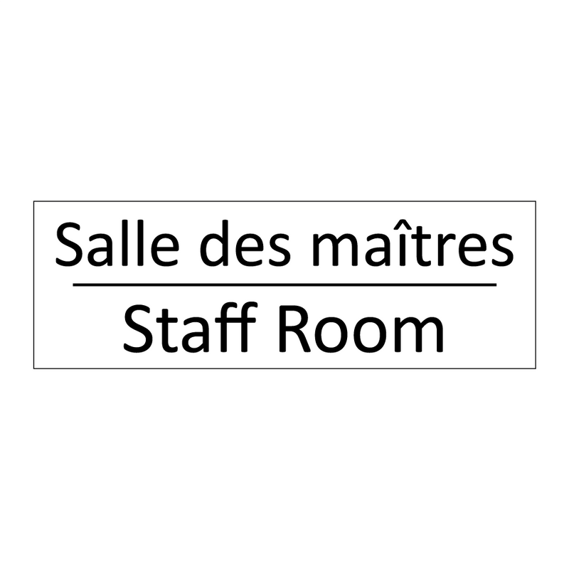 Salle des maîtres - Staff Room