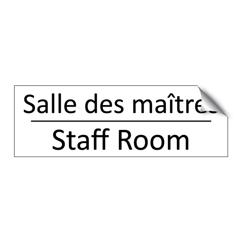 Salle des maîtres - Staff Room