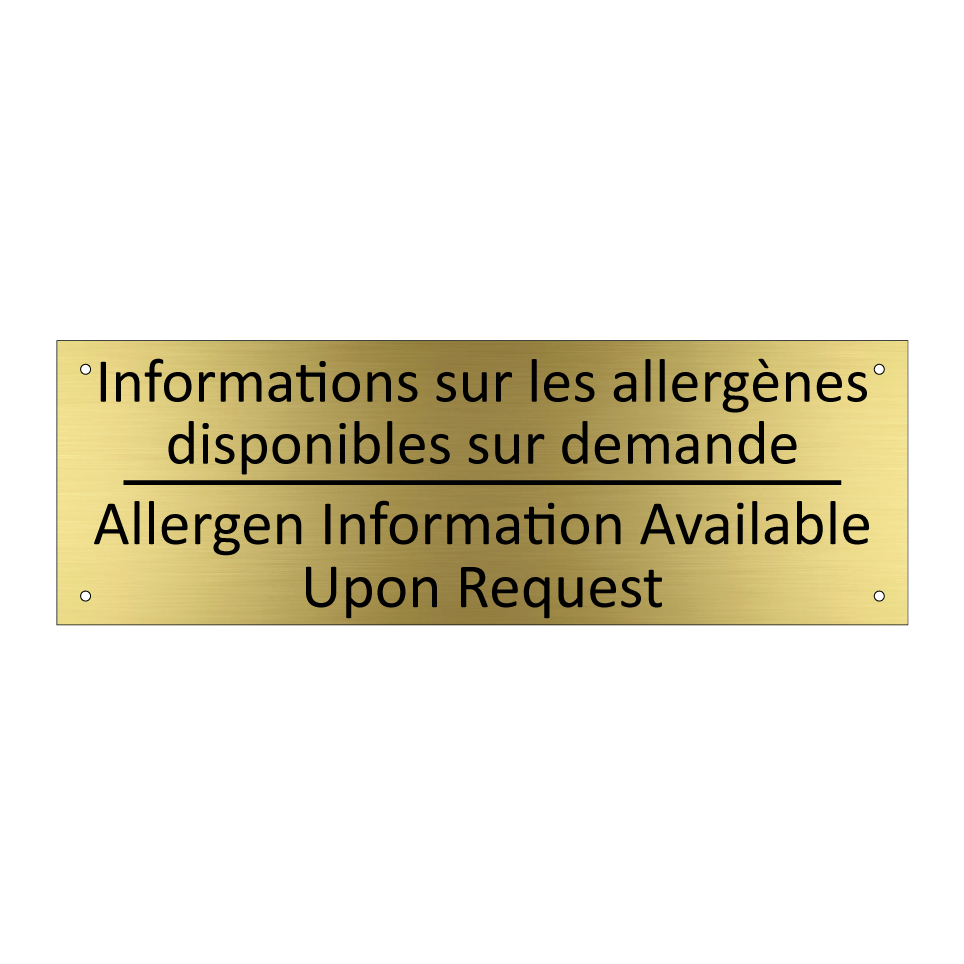 Informations sur les allergènes  /.../ - Allergen Information Available  /.../