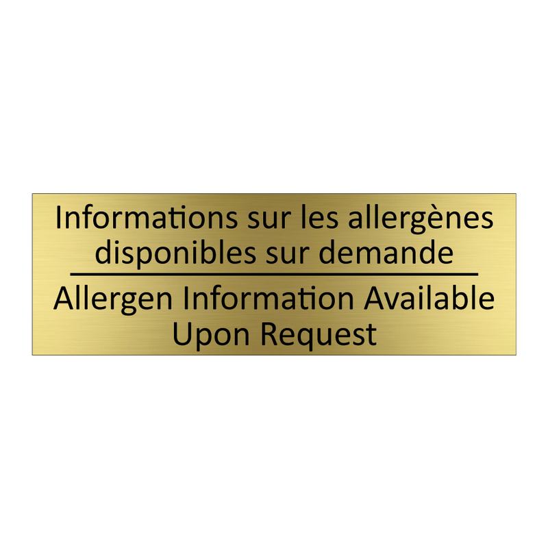 Informations sur les allergènes  /.../ - Allergen Information Available  /.../