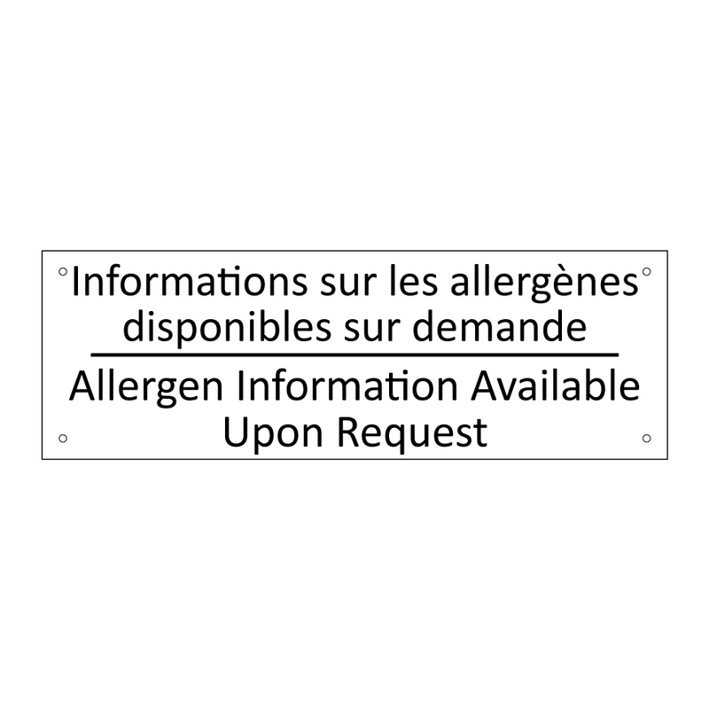 Informations sur les allergènes  /.../ - Allergen Information Available  /.../