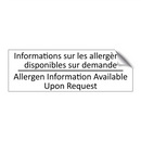 Informations sur les allergènes  /.../ - Allergen Information Available  /.../