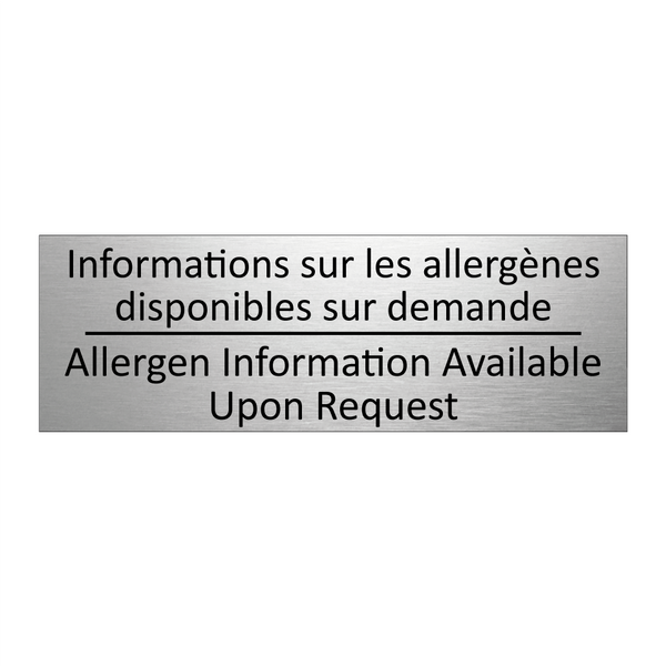 Informations sur les allergènes  /.../ - Allergen Information Available  /.../