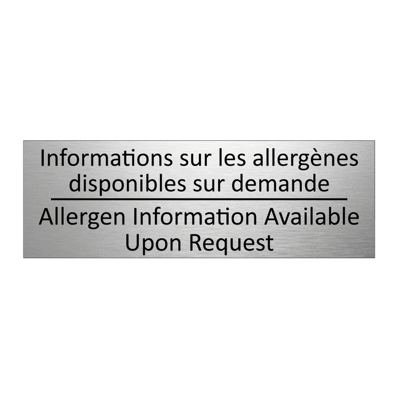 Informations sur les allergènes  /.../ - Allergen Information Available  /.../
