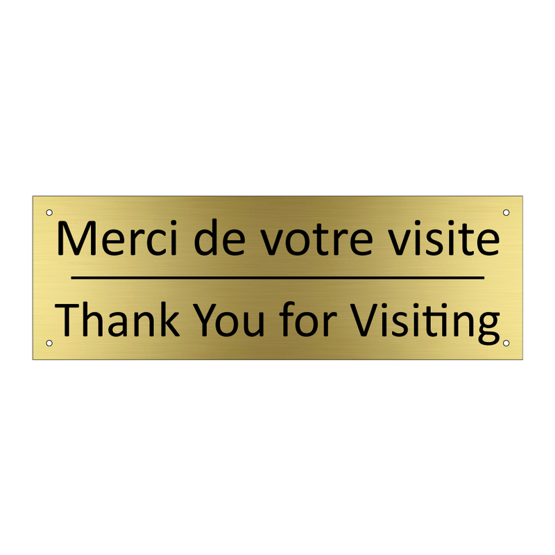 Merci de votre visite - Thank You for Visiting