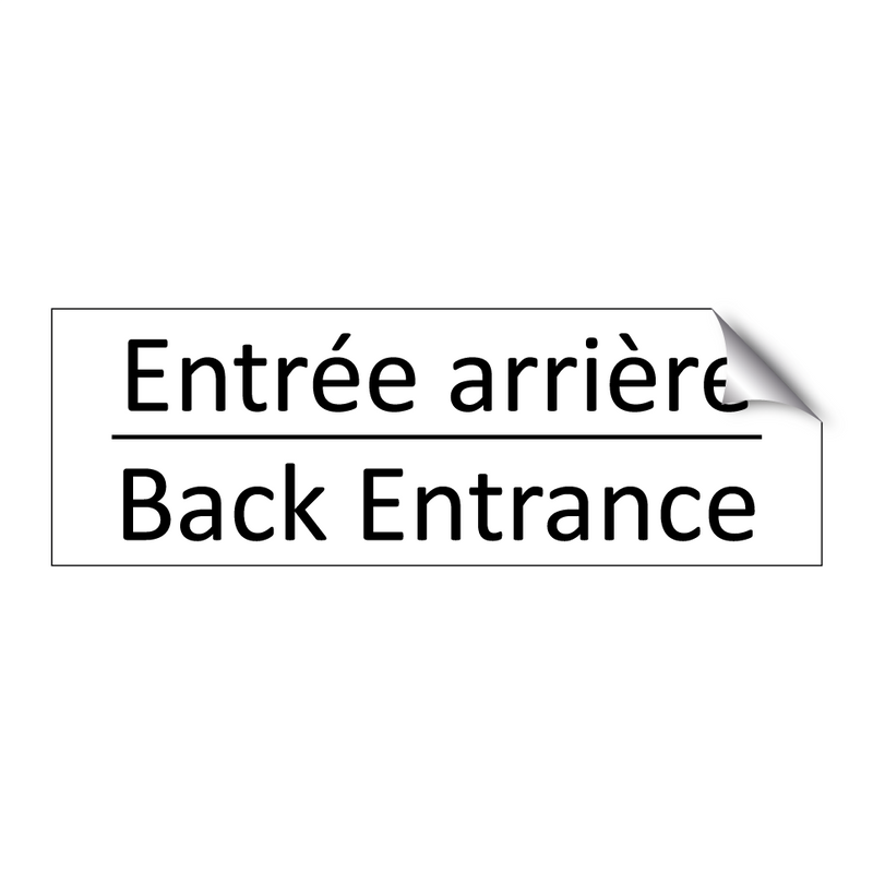 Entrée arrière - Back Entrance