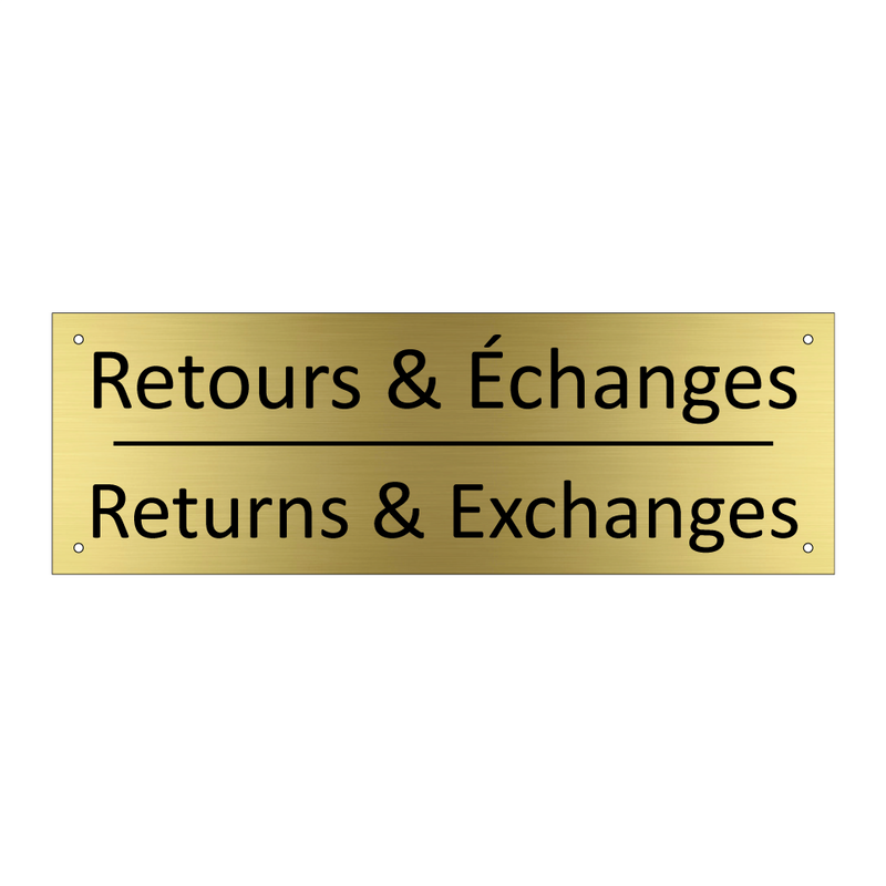 Retours & Échanges - Returns & Exchanges