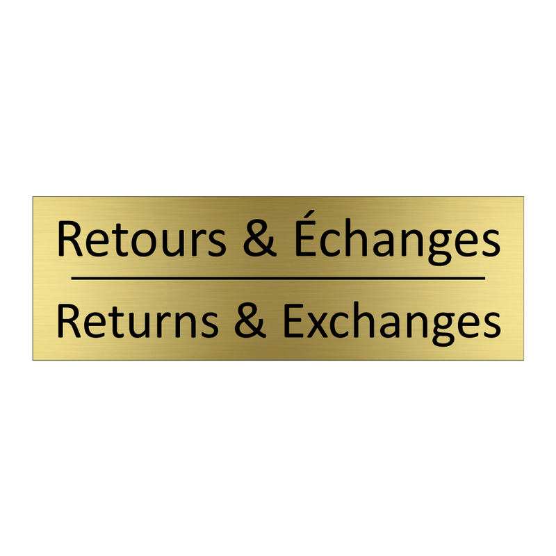 Retours & Échanges - Returns & Exchanges