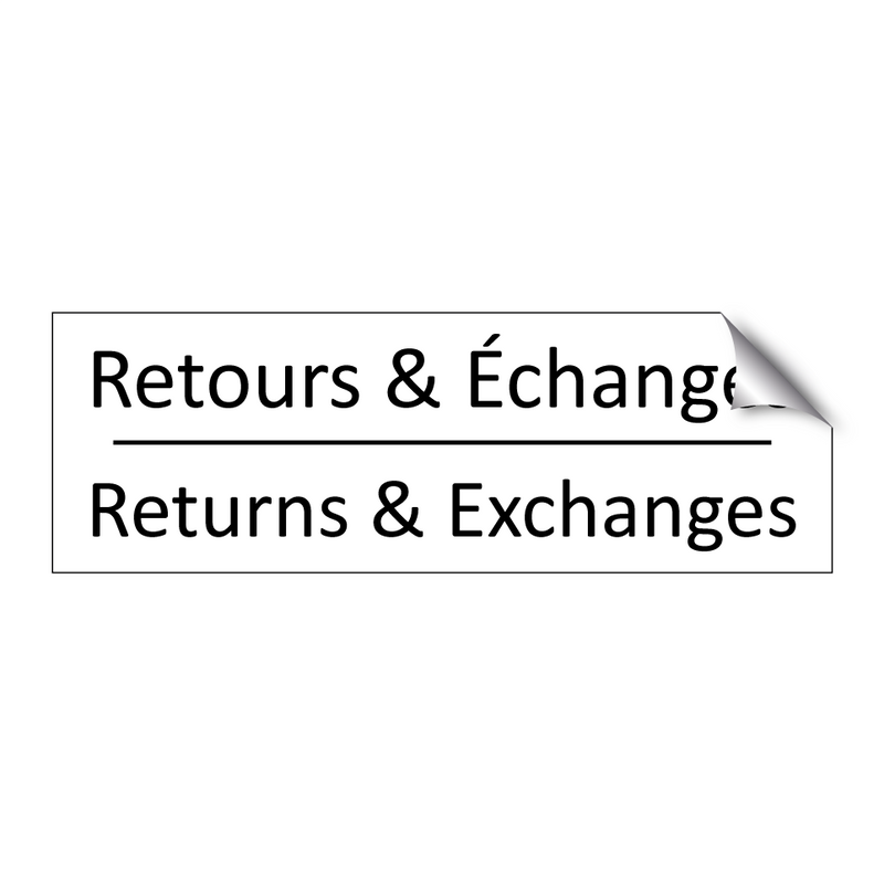 Retours & Échanges - Returns & Exchanges
