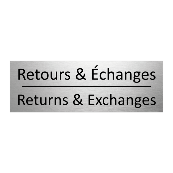 Retours & Échanges - Returns & Exchanges