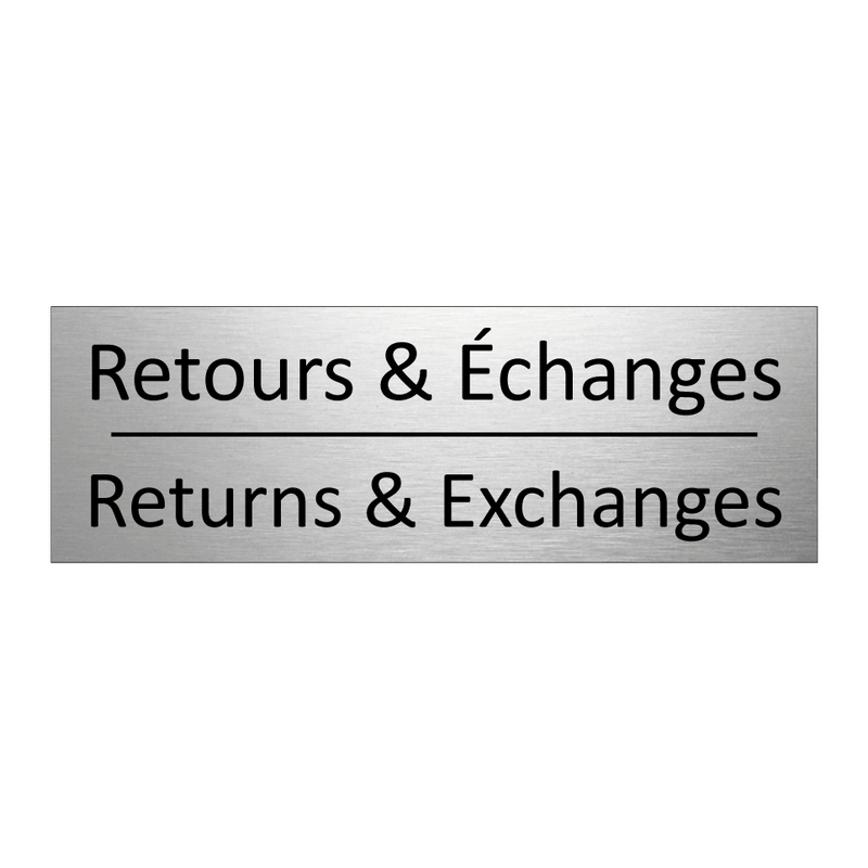 Retours & Échanges - Returns & Exchanges