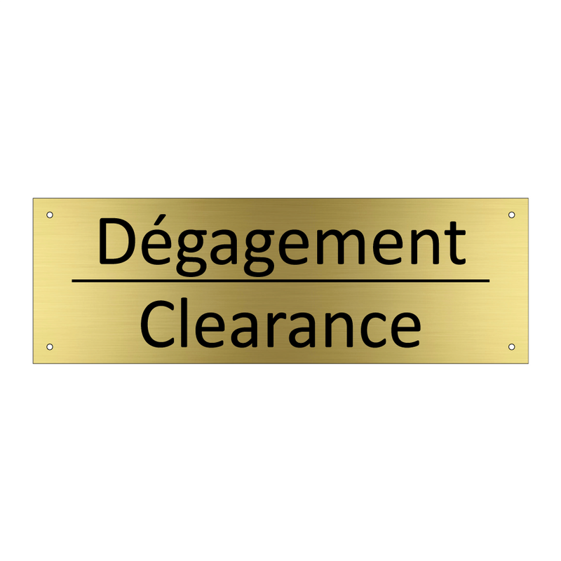 Dégagement - Clearance